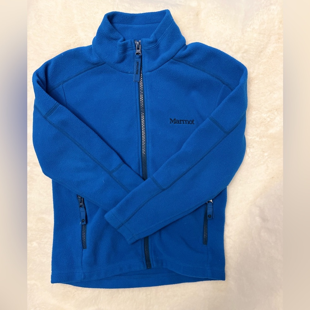 Marmot kids full zip fleece sweater size M (7T) excellent condition!